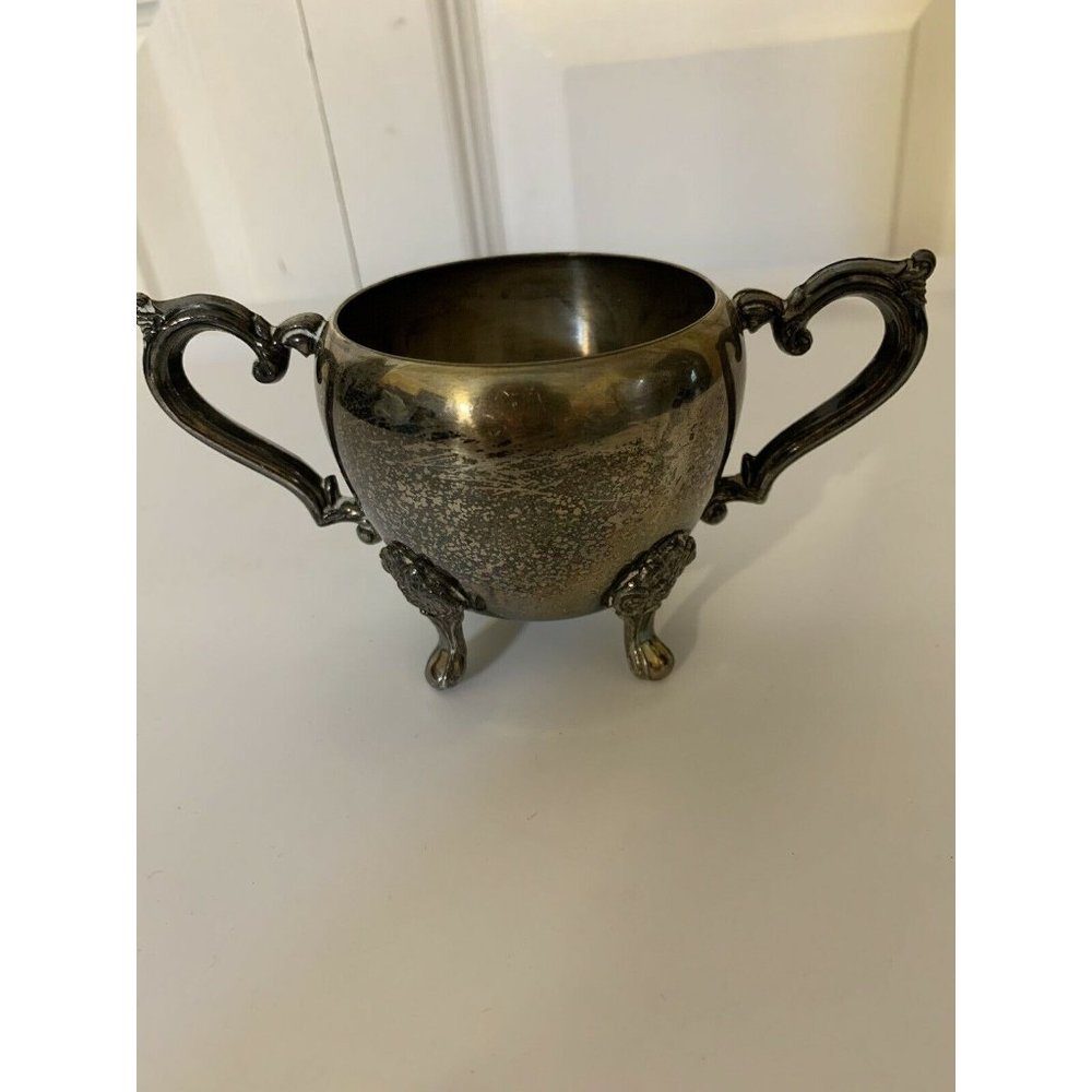 Vintage FB Rogers Silver Co silver plated Footed sugar bowl‎